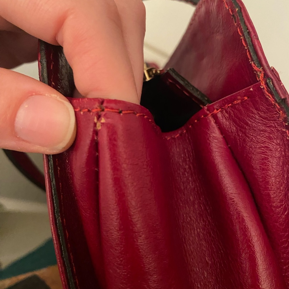 Divina Firenze Red Leather Shoulder Bag - Picture 9 of 9